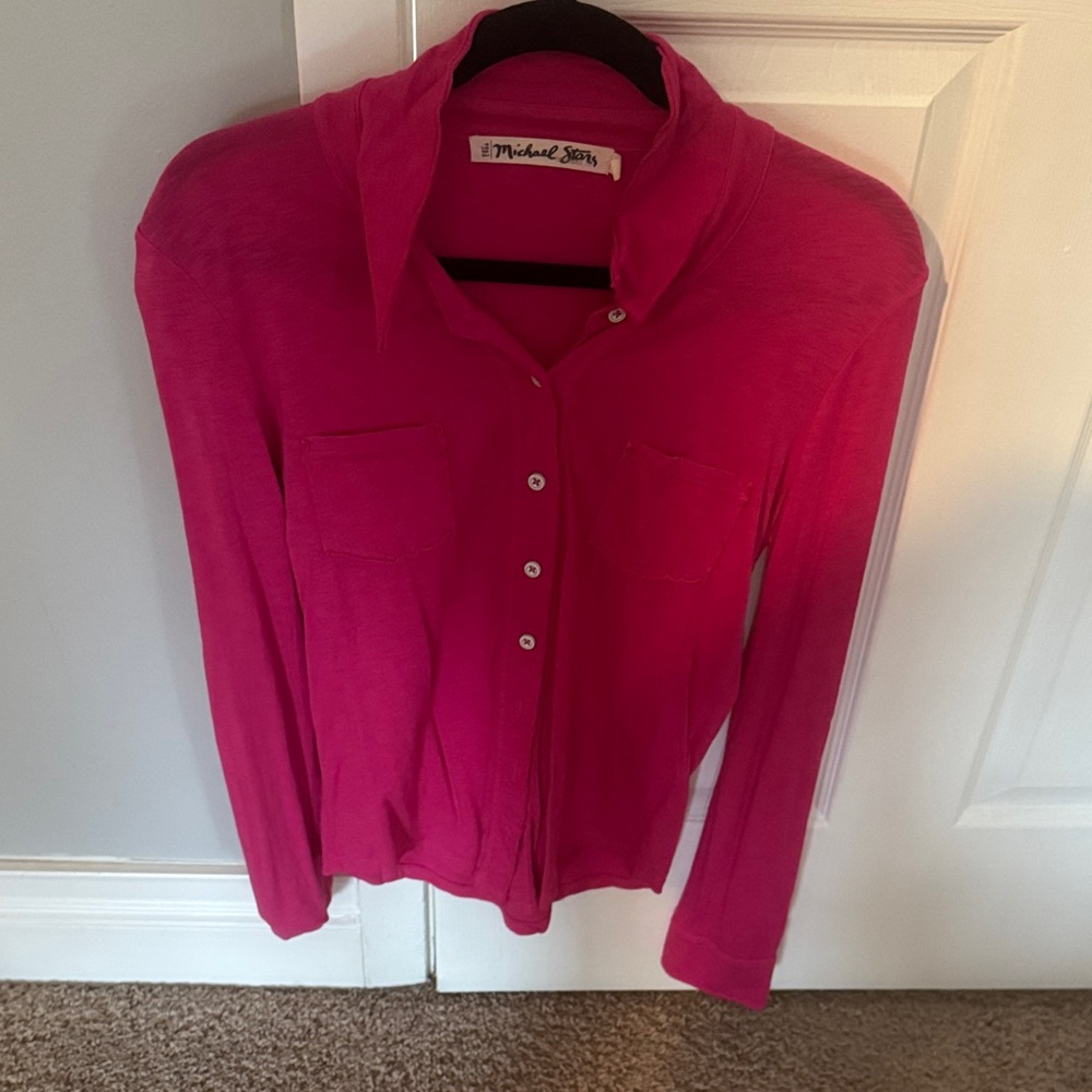 Michael Stars Fuchsia Long Sleeve Shirt